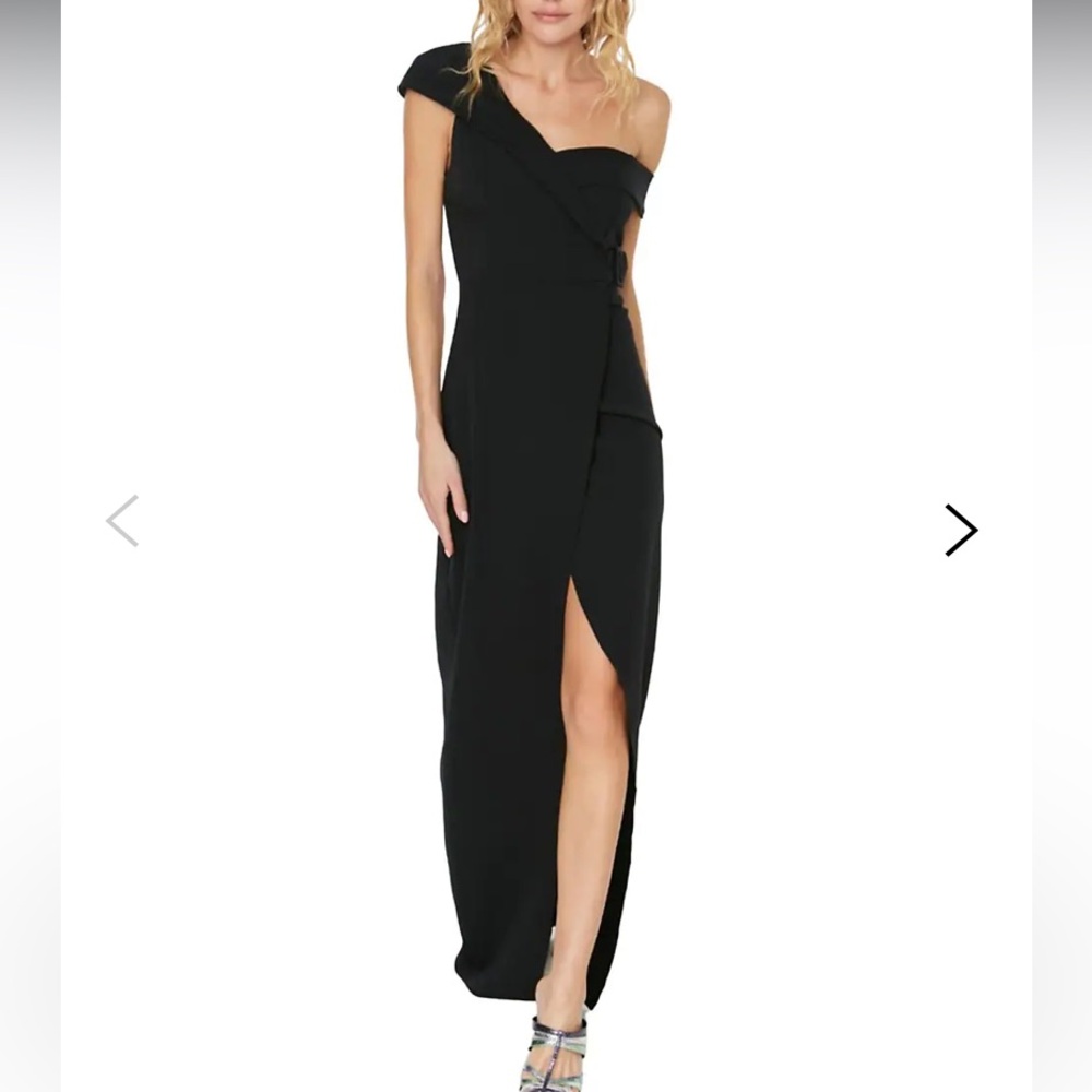 Trendyol Black Asymmetrical Wrap Dress